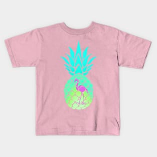 Pineapples  & Flamingos Kids T-Shirt